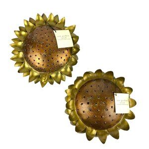 Pier 1 Sunflower Metal Garden Torch Tea Light Holders Set of 2 Patio Decor